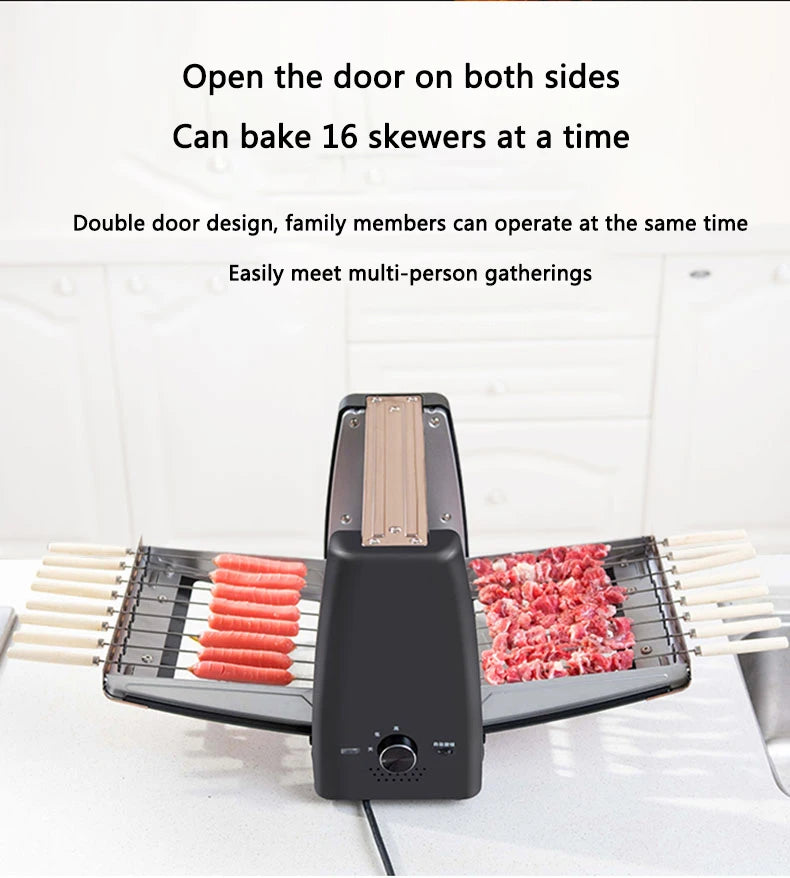 Barbecue Grill Household Automatic Rotating Skewers Machine Smokeless Rotary Electric Grill 220V/1200W Barbecue Grill Magic Electronics S6e2f6843d54d412c89daa21f4a1d8cd15