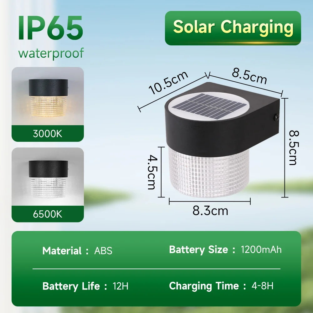 Solar Wall Lamp Outdoor Warm Light Waterproof Lighjt Down Luminous Lighting Balcony Yard Garden Decoration Lights Exterior Wall Magic Electronics S6e3f941030ff46f1a93915f71f743d01E