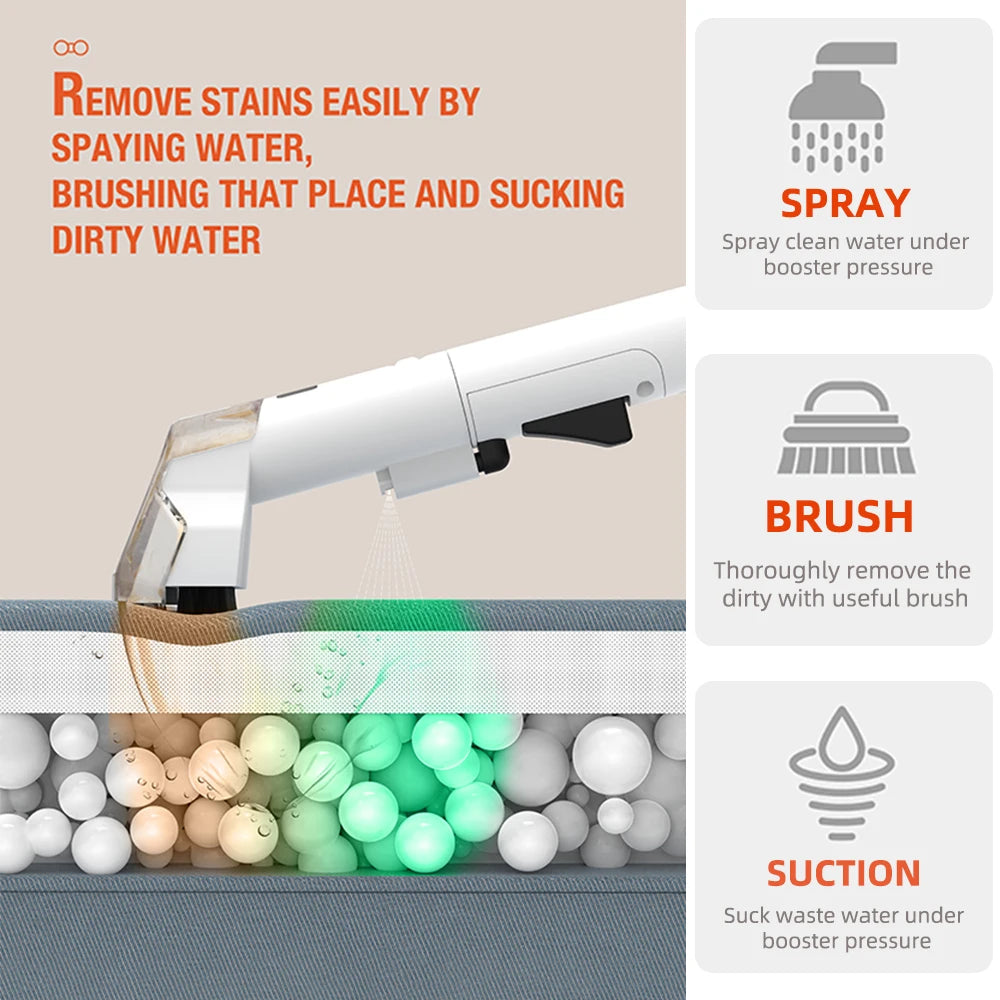 Handheld Carpet Cleaner 600W 15KPa Portable Spot Cleaner for Car Sofa Pet Hair Spray Suction Upholstery Integrated Clean Machine Magic Electronics S6e45f834def248d08e9df21de654745eL