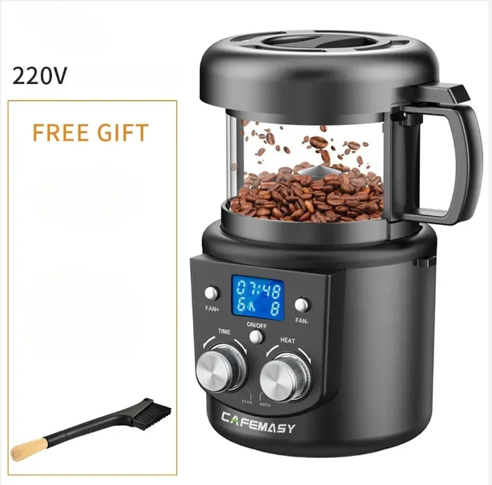 CAFEMASY 80-100g Home Coffee Roaster Electric Mini No Smoke Coffee Beans Baking Roasting Machine 110-240V Coffee Bean Roaster 80-100g 220V Magic Electronics S6f02d9542c0848a186f3901b807acf68f 80-100g 220V