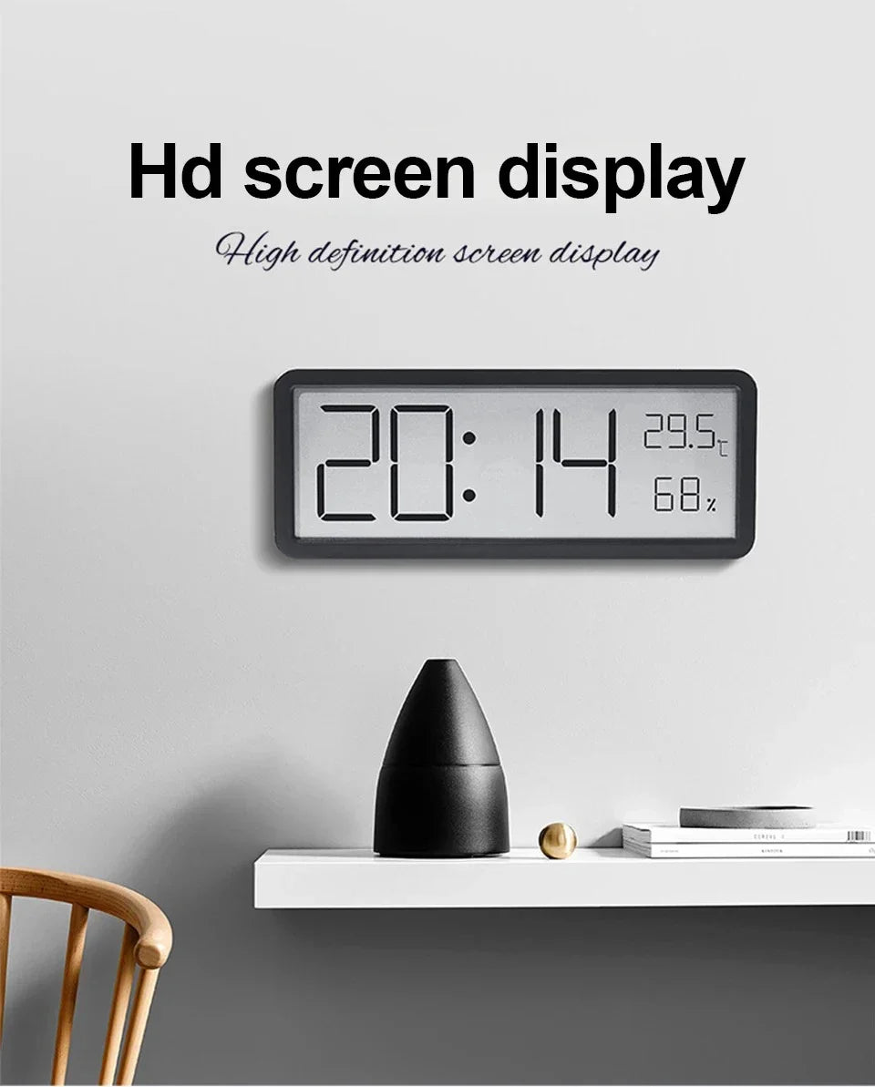 LCD Screen Digital Wall Clock Time Temperature Humidity Time Display Electronic Clock Desktop Digital Clock Battery Powered Magic Electronics S6f404eb1ccba4310a60f9906a0f5a85f1