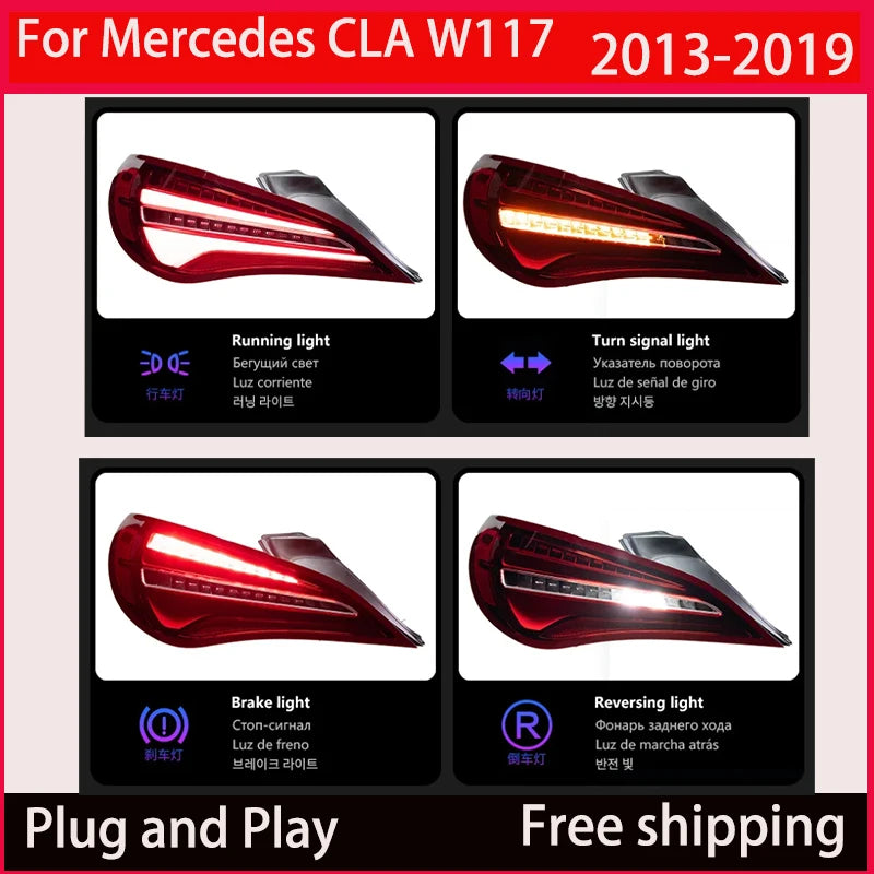 Car Styling Head Lamp For Benz CLA 2013-2019 Taillight Dynamic Turn Signal Mercedes W117 CLA180 CLA200 CLA300 Rear Lamp DRL+Turn - Magic Electronics