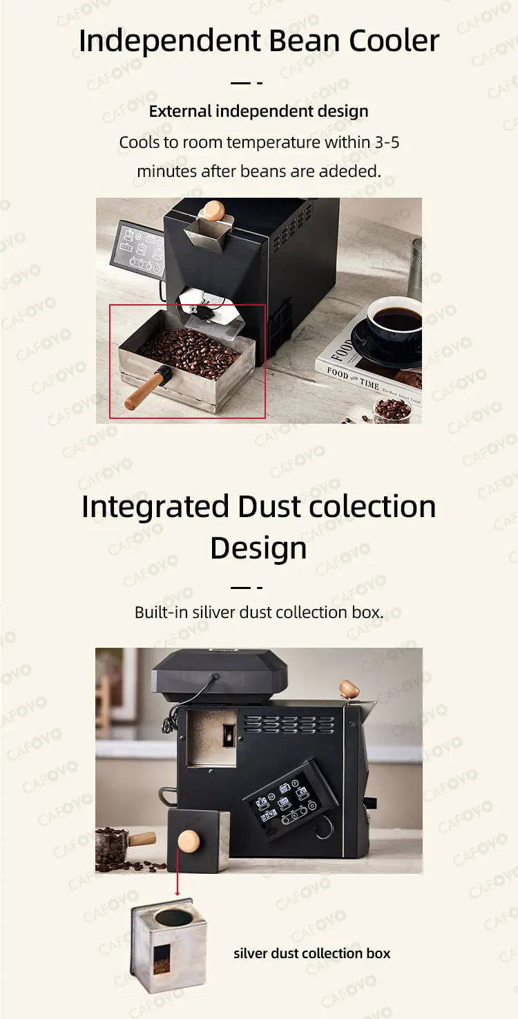 CAFOVO RE-3 Electric Coffee Bean Roaster Machine 200g Direct Fire Stirring Baking Intelligent Dual Mode for Home Use Magic Electronics S702f5636c5f7494dbafa63868cce00a9A