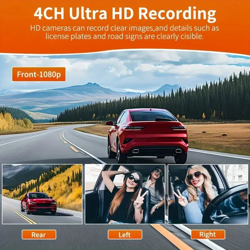 Dash Cam 4Channel 360° Car Camera Black Box 128G Front Left Right Rear View Car DVR Video Recorder G-Sensor 24H Parking Monitor Magic Electronics S718726f51f0e4f788082ad09b13d76adR