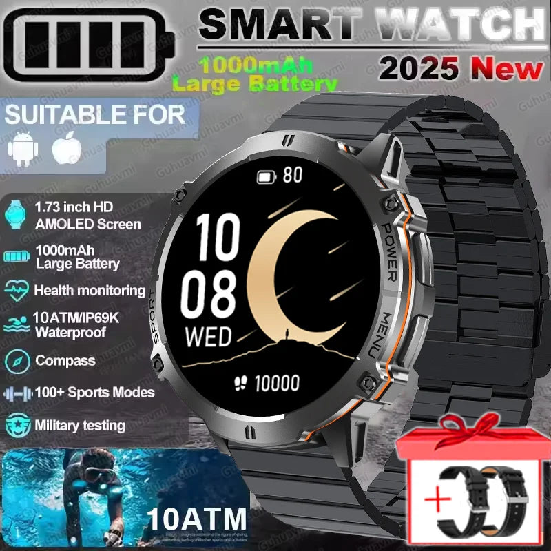 2025 Original TANK X3 Ultra 1000mAh Battery Smart Watch Men GPS Outdoor Sports Fitness Smartwatch 10ATM Waterproof Swim Watches Black Steel B 2 Original Box Magic Electronics S71f3750789a0432ea462af06d435d122E Black Steel B 2 Original Box
