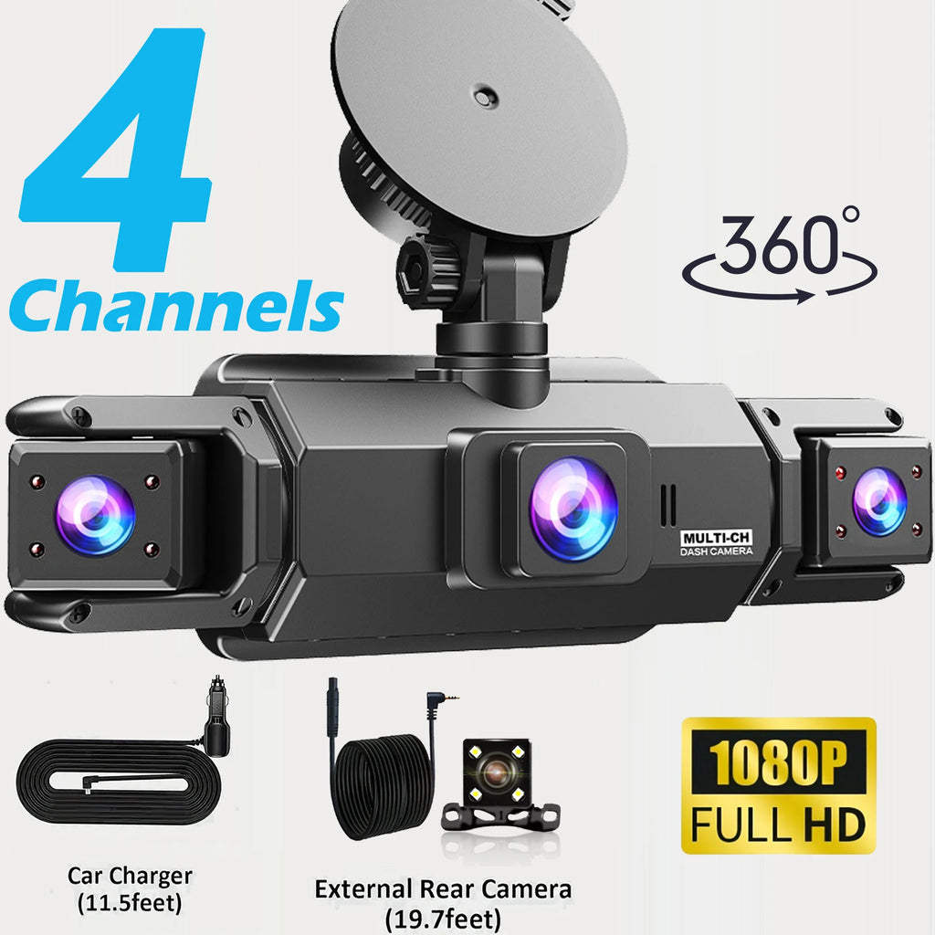 Dash Cam 4Channel 360° Car Camera Black Box 128G Front Left Right Rear View Car DVR Video Recorder G-Sensor 24H Parking Monitor 4-channel Magic Electronics S7245a9a3ed274db1aaf7a0632ece59e6Z 4-channel