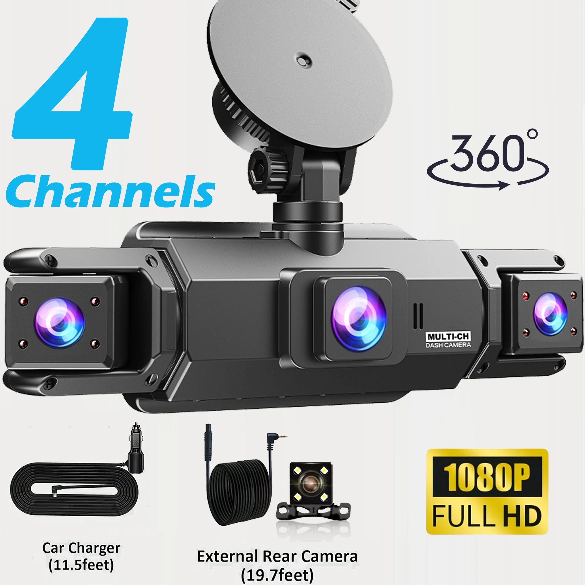 Dash Cam 4Channel 360° Car Camera Black Box 128G Front Left Right Rear View Car DVR Video Recorder G-Sensor 24H Parking Monitor 4-channel Magic Electronics S7245a9a3ed274db1aaf7a0632ece59e6Z 4-channel