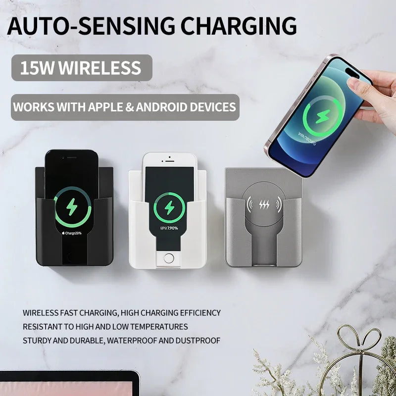 15W Wall Mount Wireless Charger, Qi Universal Fast Charging Panel for iPhone & Android, Flush AC 110–220V In-Wall Phone Charger Magic Electronics S7415add74df94f5f90cb6050e7d5227cy