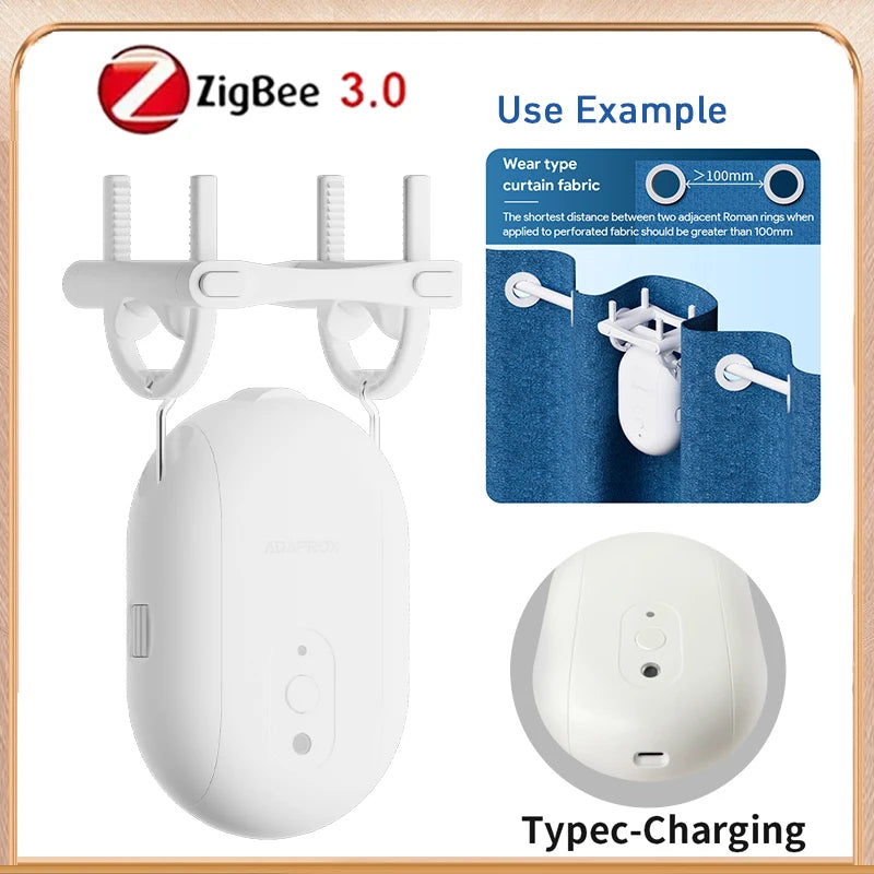 Tuya Smart Curtain Robot Bluetooth/Zigbee Rail Curtain Robot Electric Drive Track Rod Automatic Curtain Opener Voice Control Zigbee V4 Magic Electronics S75a0ae81cf114081b3e34154cf11c61dg Zigbee V4