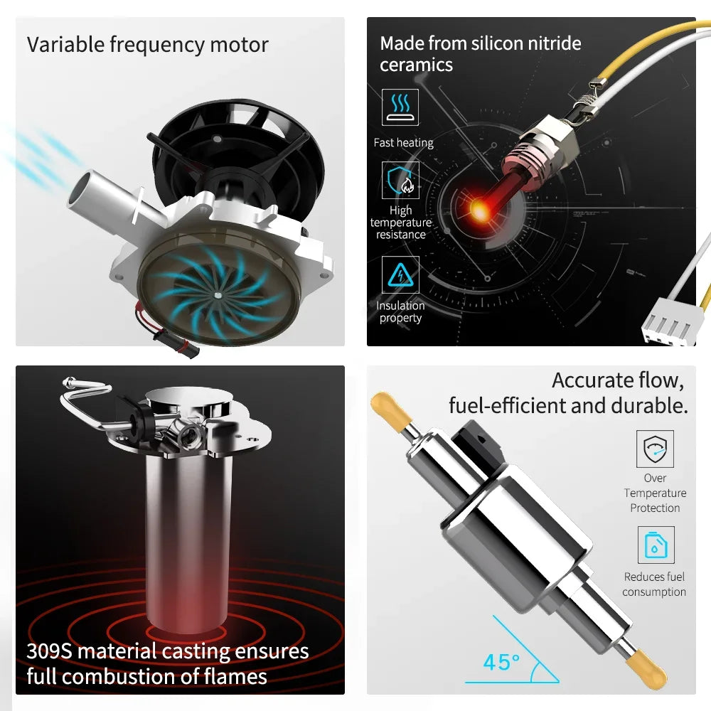 FDIK 5kw air diesel heater 12v 24v with Bluetooth APP aluminum shell parking heater for car bus truck boat RV Magic Electronics S75ce55d85d8043cc8872cdf3b9f20152L