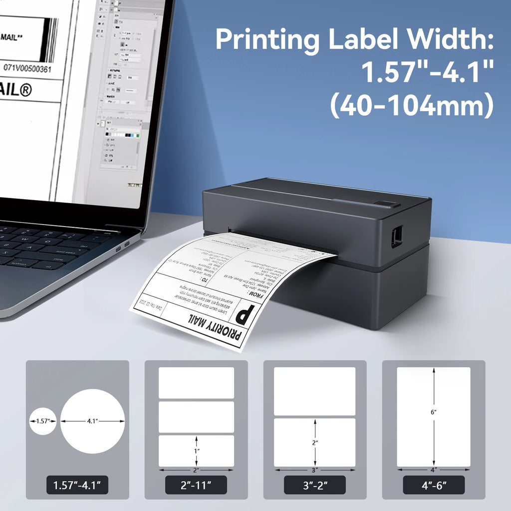 Thermal Label Printer Portable No Ink Required 203DPI 4x6 for Small Business Bluetooth USB High Speed Express Airway Bill Magic Electronics S76da53368ba240ea880f90dd89005d336