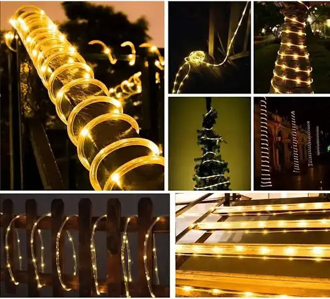 Solar String Lights Outdoor Waterproof LED Strip Rope Tube Lamp Christmas Fairy Garland String Lights for Garden Tree Yard Fence - Magic Electronics