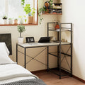Homcom Desk with Reversible Shelf 110X53X115.5 cm Oak and Black spain Magic Electronics S77cf3a1e5ad6474a84c16b3929827d8f0 spain