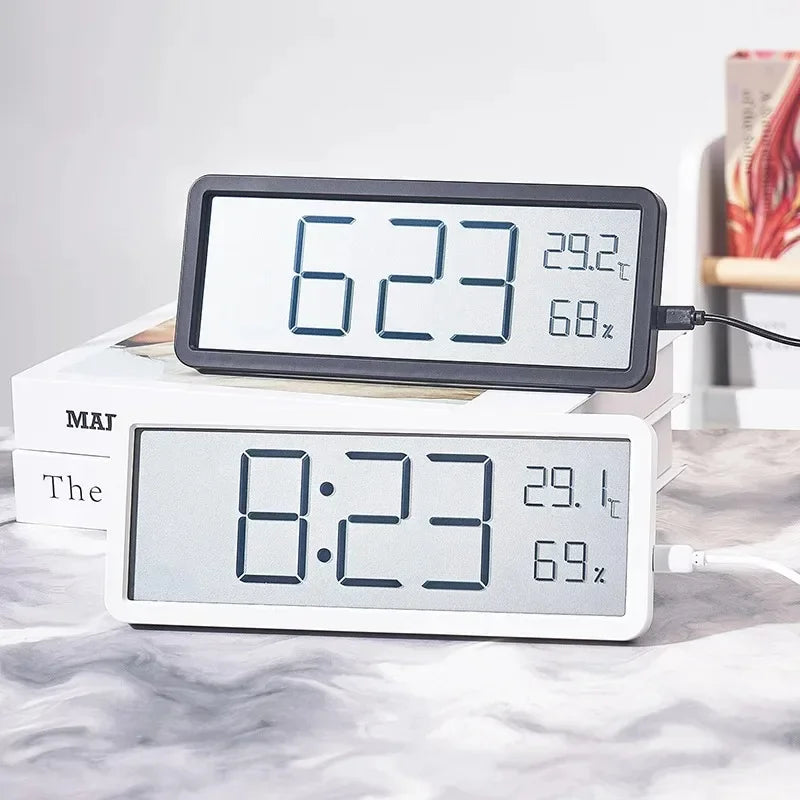 LCD Screen Digital Wall Clock Time Temperature Humidity Time Display Electronic Clock Desktop Digital Clock Battery Powered Magic Electronics S7805db21470a49aab40d5609f29ae125q