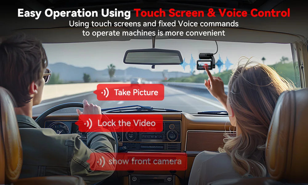 REDTIGER A4 4k Dash Cam Front and Rear Drive Recorder GPS& 5G WiFi Touch Screen Night Vision 24H Parking Mode Voice Control - Magic Electronics