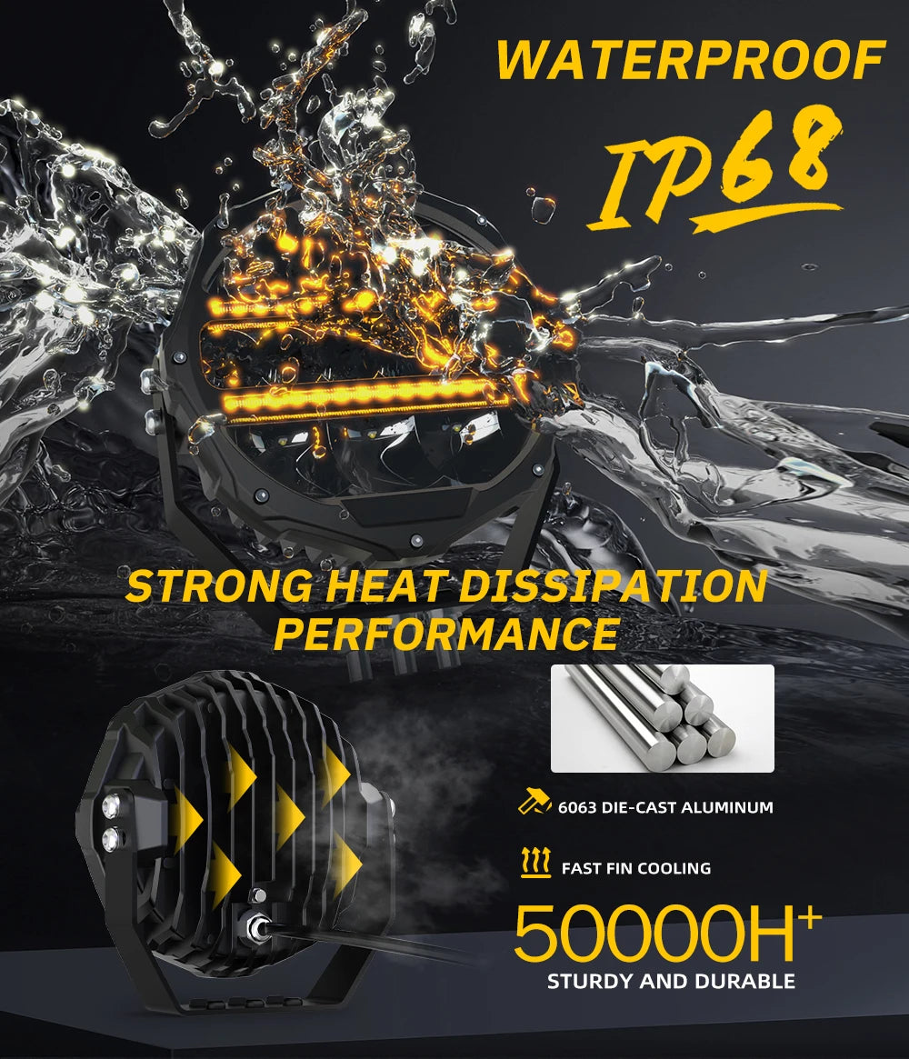 CO LIGHT Round LED Offroad Lights 7 Inch Spot Driving Light Pods with DRL Super Bright Off Road Ditch Work Light Bar for SUV Magic Electronics S7a3846ecdaf94e2db8d03033a73e9556x