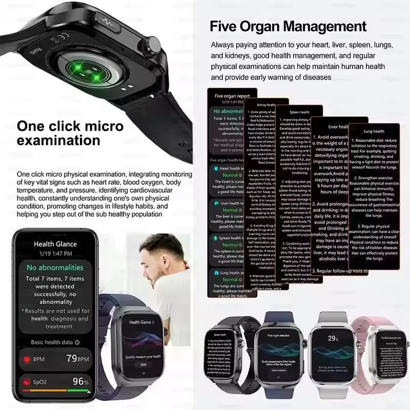2025New Micro Physical Examination Smart Watch For Men Uric Acid Body Fat Five Organ Health Watches Bluetooth Call SmartBracelet Magic Electronics S7a8ef911029243d1b6e7fca3387b9f77Y