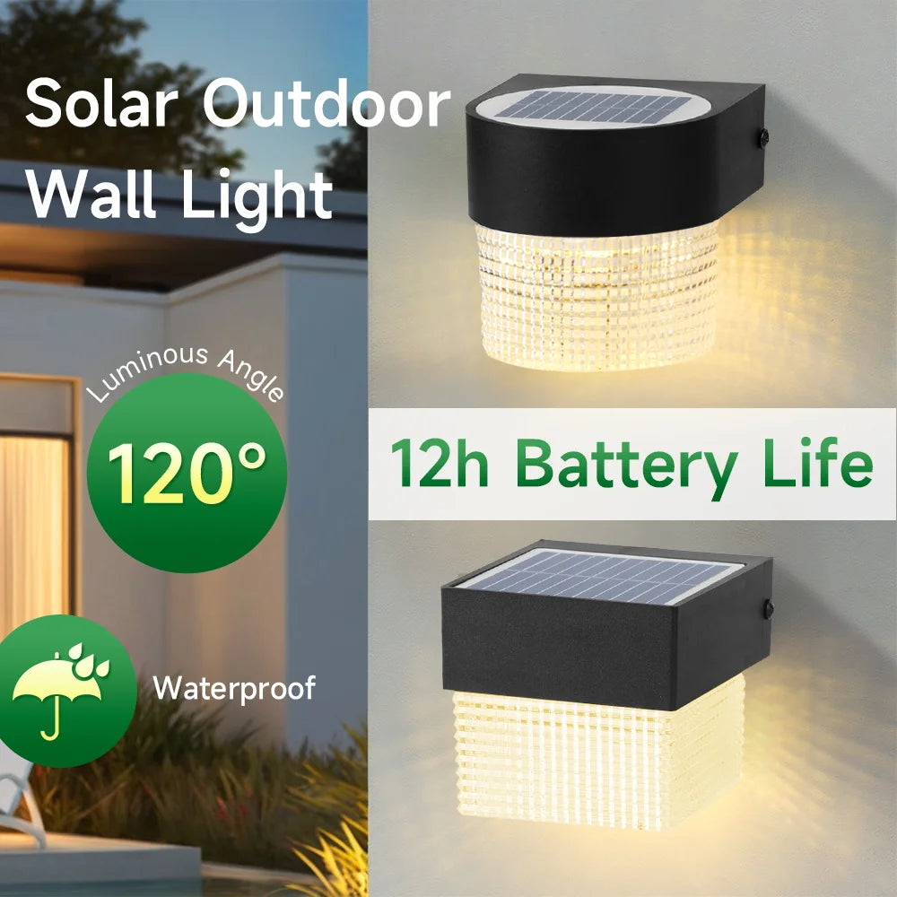 Solar Wall Lamp Outdoor Warm Light Waterproof Lighjt Down Luminous Lighting Balcony Yard Garden Decoration Lights Exterior Wall Magic Electronics S7ad1104226184e9d8fe815b354bc4227S