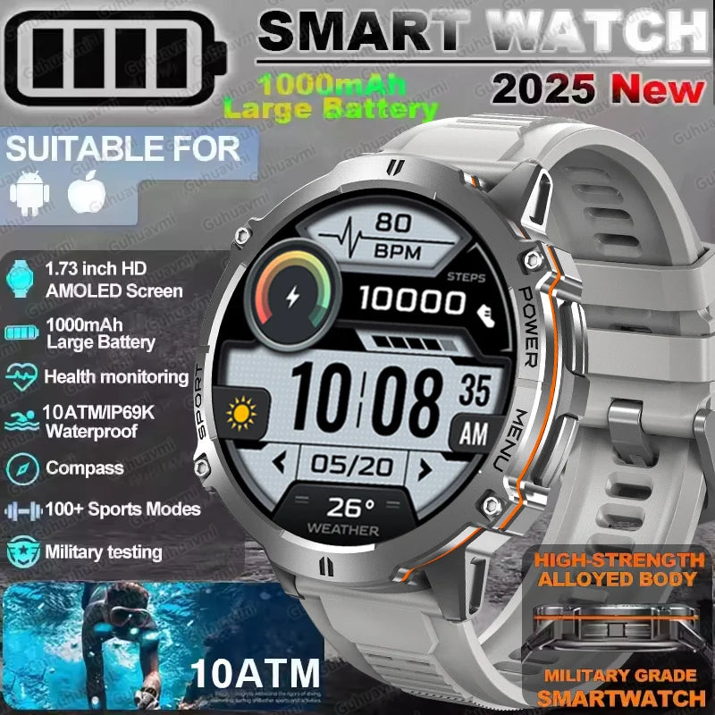 2025 Original TANK X3 Ultra 1000mAh Battery Smart Watch Men GPS Outdoor Sports Fitness Smartwatch 10ATM Waterproof Swim Watches Silver Original Box Magic Electronics S7b0e6902165d4840b22b3102974f4b21i Silver Original Box