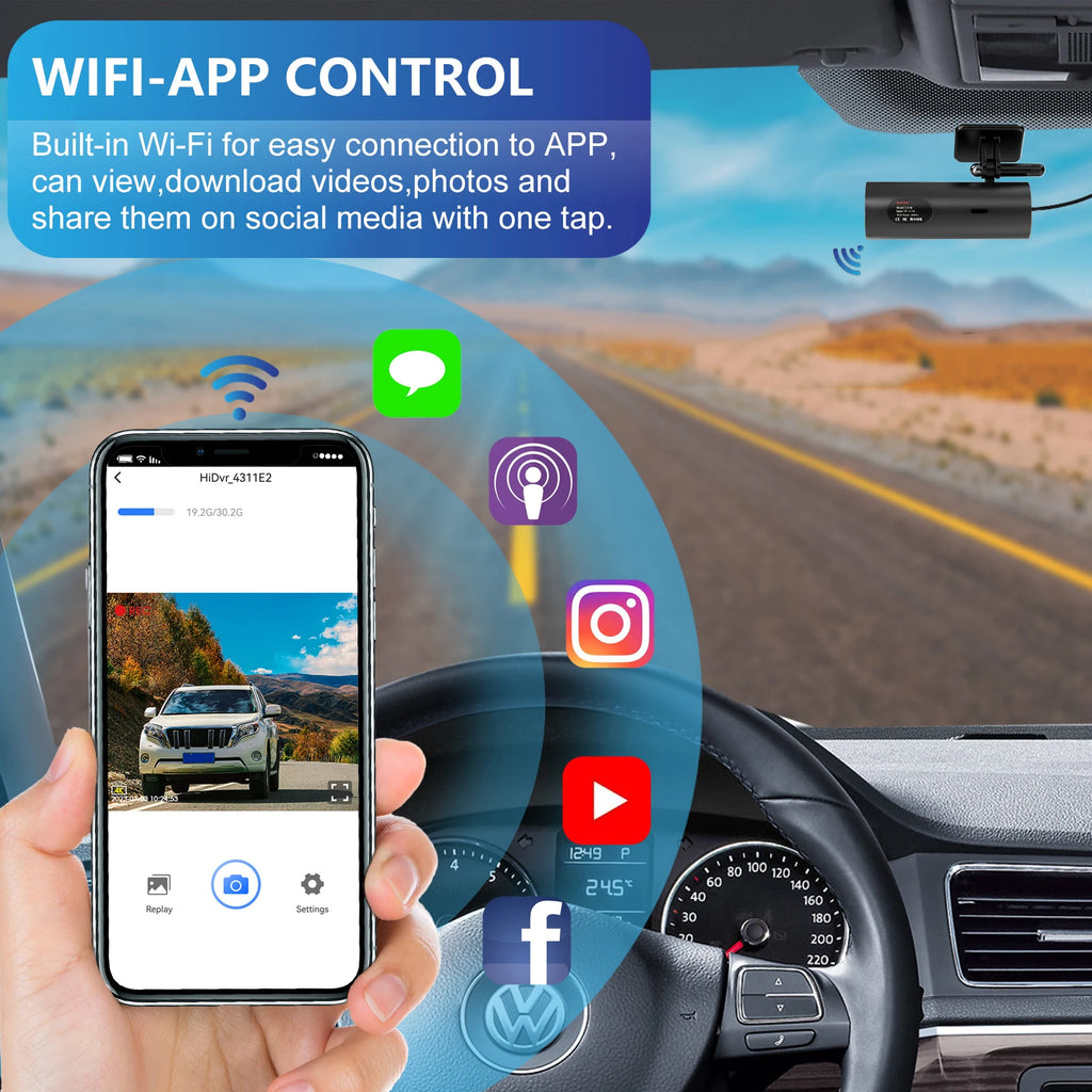 dashcam for car Black box Driving Video Recorders 4K WiFi Mini Front Camera Dash Cam 24H Parking Monitor Car Recording camera - Magic Electronics