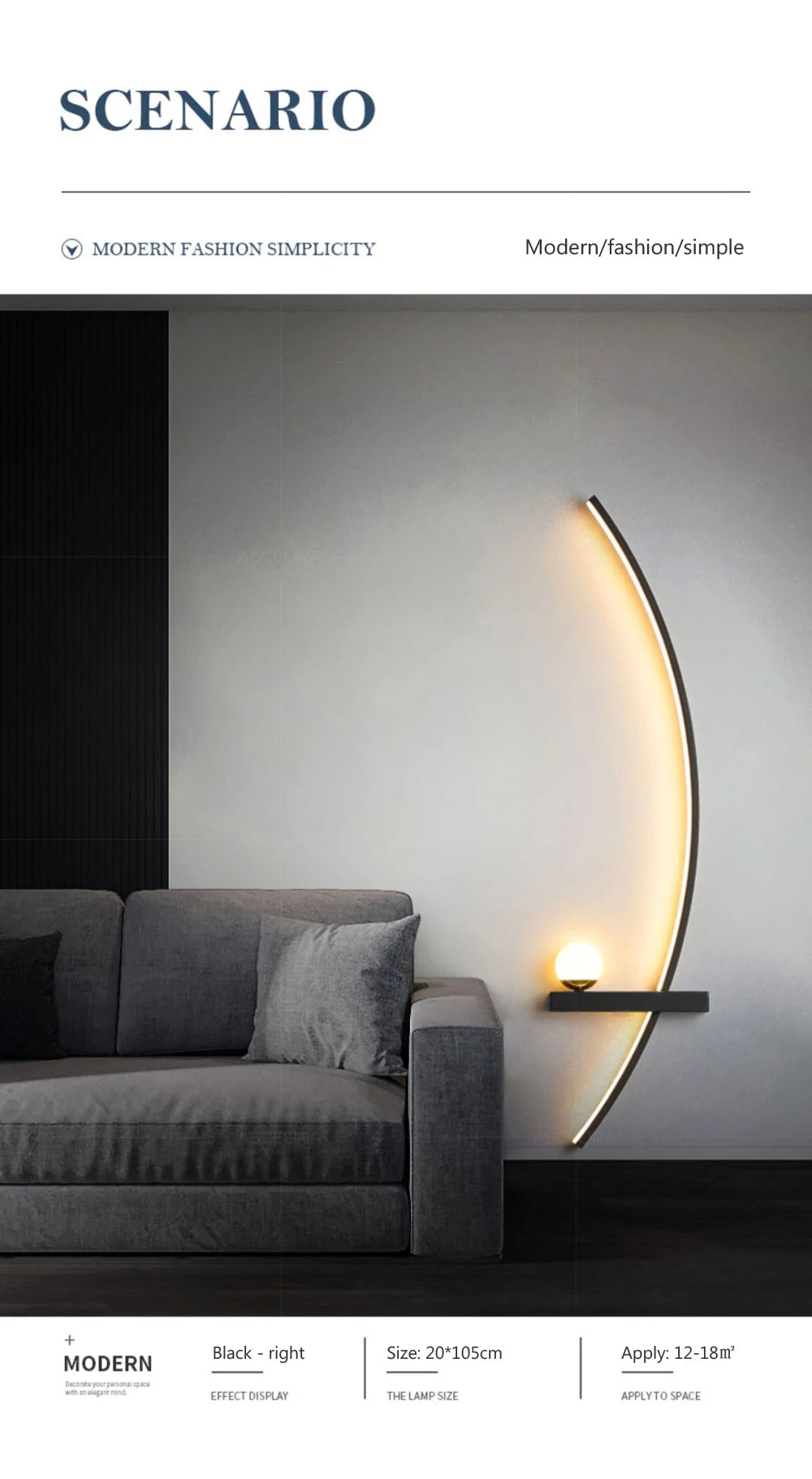 Smart LED Wall Lamp 55/105CM Remote Control Left Right Lighting Bedside Wall Sconces Bedroom Living Room Home Led Lights Lustre Magic Electronics S7b54d49295bc426c8e478efb97daf1980
