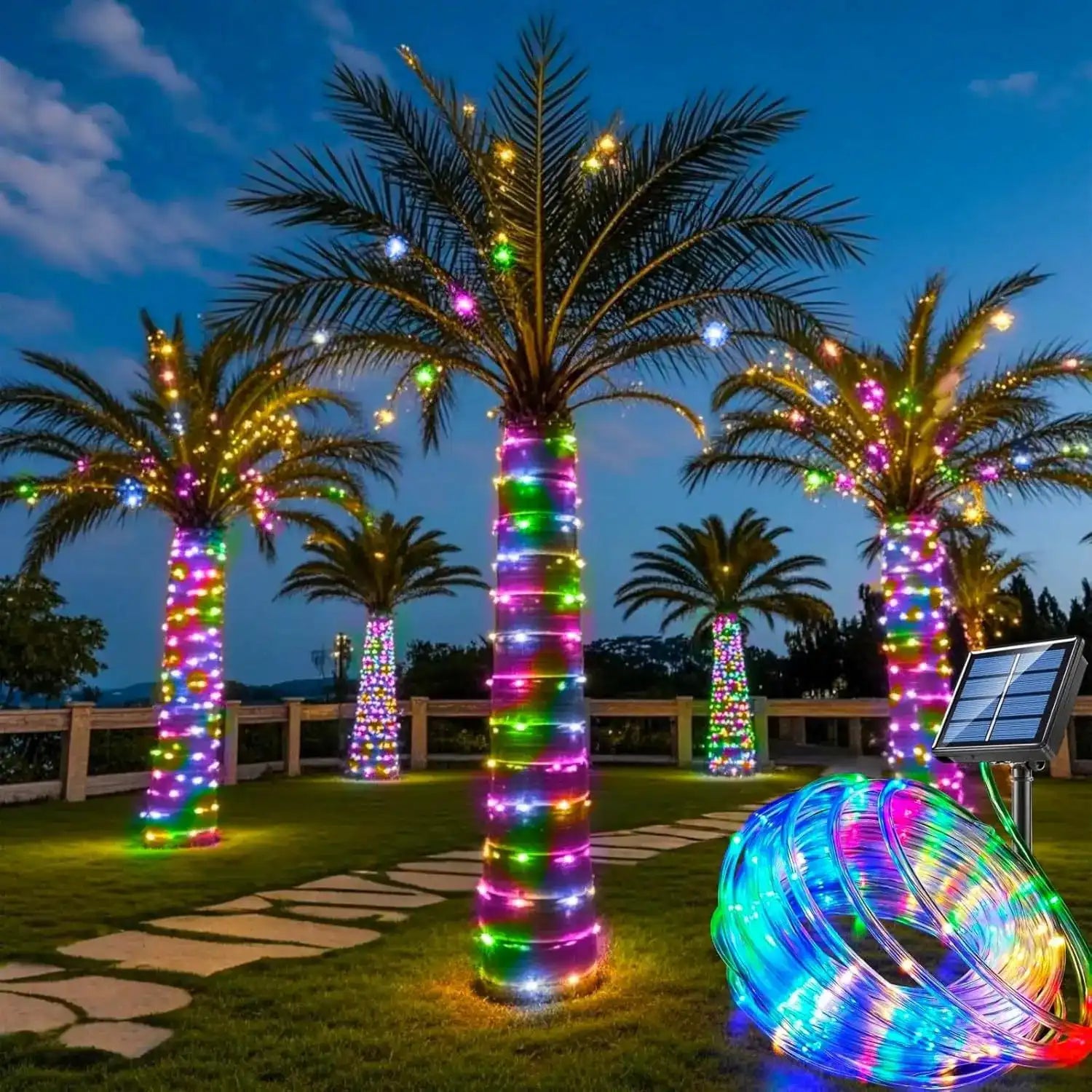 Solar String Lights Outdoor Waterproof LED Strip Rope Tube Lamp Christmas Fairy Garland String Lights for Garden Tree Yard Fence - Magic Electronics