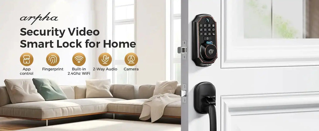 ARPHA Smart Lock D289H Smart WiFi Keyless Door Lock with Camera 5 in 1 Camera Fingerprint Entry App-Controlled Auto-Lock System - Magic Electronics