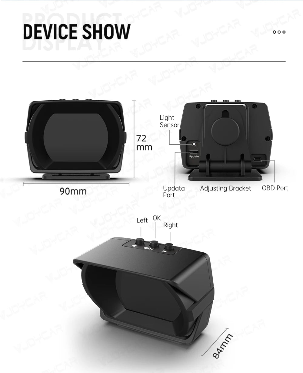 2023 Updated New V63S OBD2 HUD Gauge Car Head Up Display Multi-Function Dashboard Coolant / Oil Temp. Fuel Consumption Oil Level - Magic Electronics