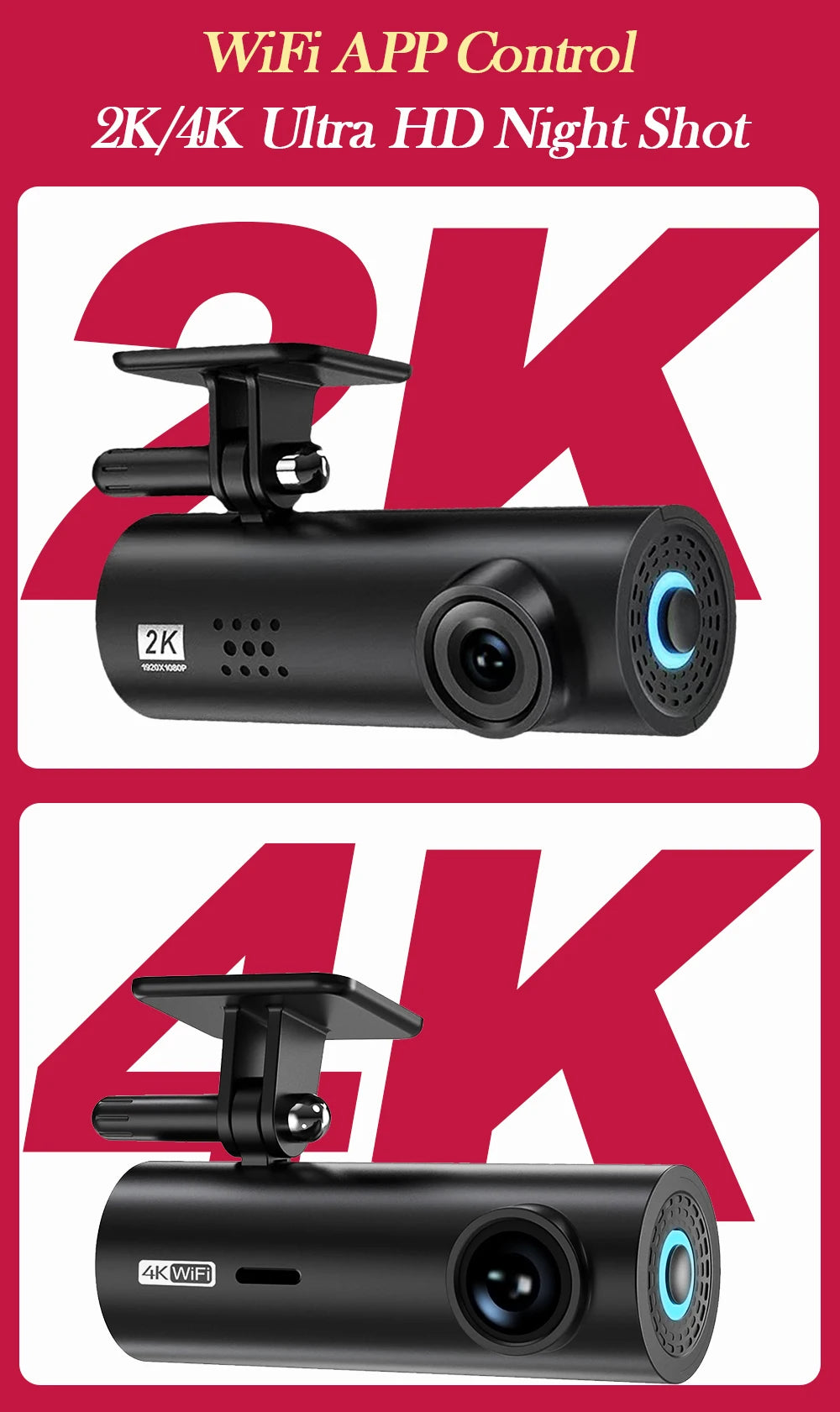 dashcam for car Black box Driving Video Recorders 4K WiFi Mini Front Camera Dash Cam 24H Parking Monitor Car Recording camera - Magic Electronics