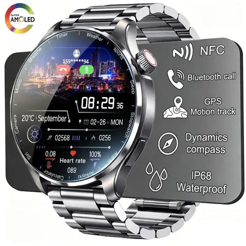 2026 New GPS SmartWatch BluetoothCall IP68 Waterproof AMOLED Screen Custom AOD Watch Face Sport Smartwatch Men Women Android iOS - Magic Electronics