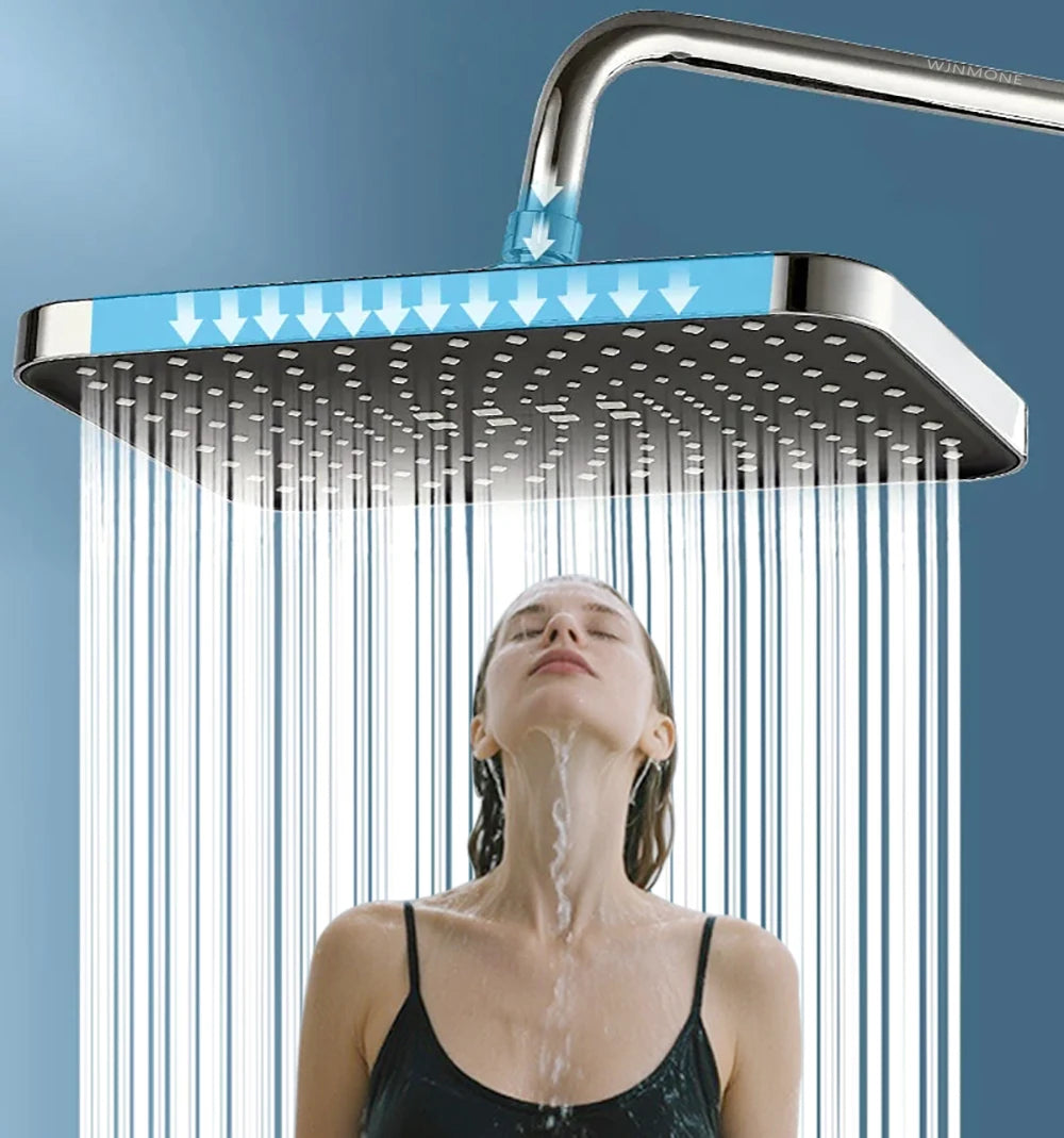 Large Flow High Pressure Shower Head Spray Bathroom Rain Shower Silicone Water-saving Nozzle Pressurization Handheld Accessories Magic Electronics S7d7707511303443fbd04b3d40f623665c