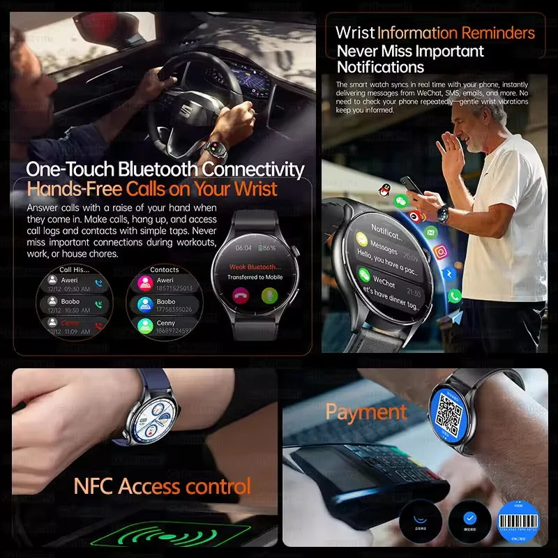 New upgrade High end Analysis Health Smart Watch Sapphire screen ECG Uric Acid BP Blood Oxygen Body Fat HD Call NFC Smart Watch Magic Electronics S7ea8ebc3aaf542158419f1b0857aa048I