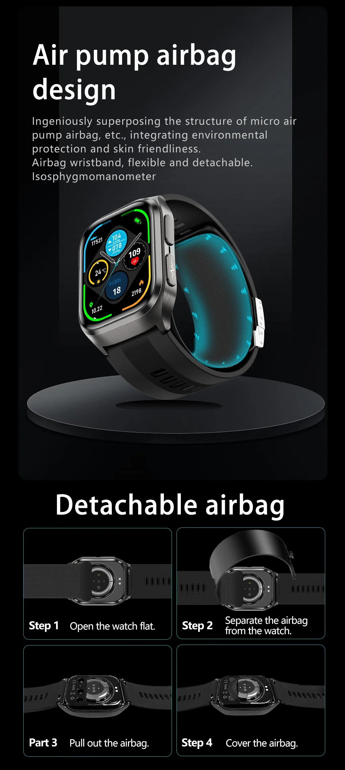 2026 New Upgrade AI Diagnostic Airbag Precise Blood Pressure Health SmartWatch Uric Acid ECG Blood lipids Smartwatch Men Women Magic Electronics S7ee134a0ca1e453085a2077aed0f6eb9O