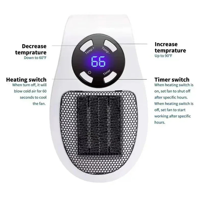 350W Portable Heater Electric Heater Convenient Room Heater Remote Control Wall Mounted Heater Winter Heating Home Appliance - Magic Electronics