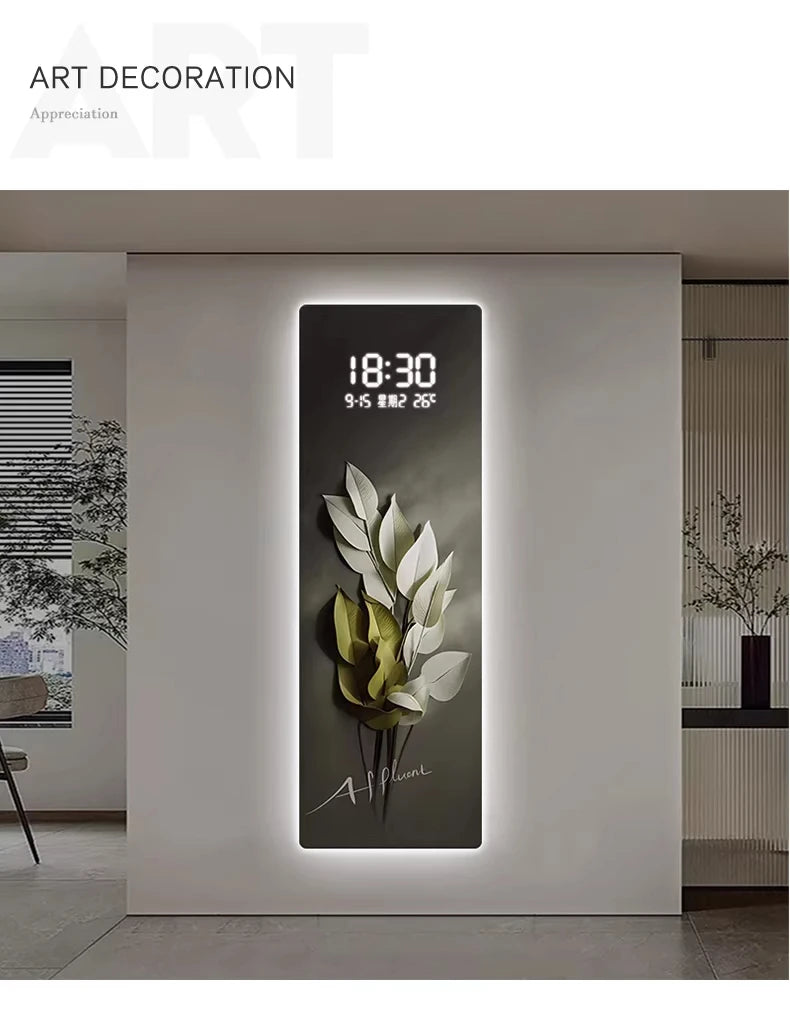 Home electronic clock, living room decoration lights, corridor hanging paintings, light luxury, clock murals - Magic Electronics