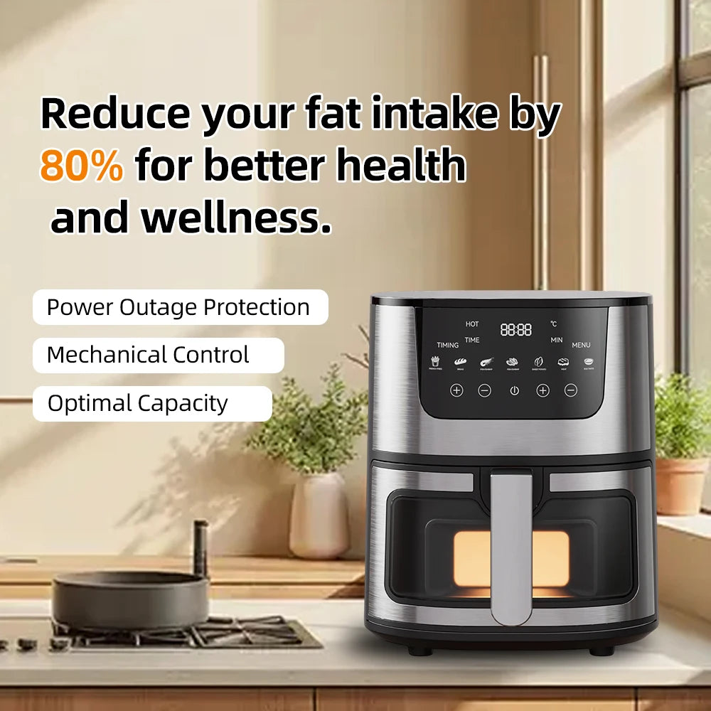 DIVEDEER 7L Household Visual Air Fryer - Large Capacity, Multifunctional, Stainless Steel Design for Home Use (Freidora Aire) Magic Electronics S80c8ccecb77144fdb615b4a0edecf1bf0