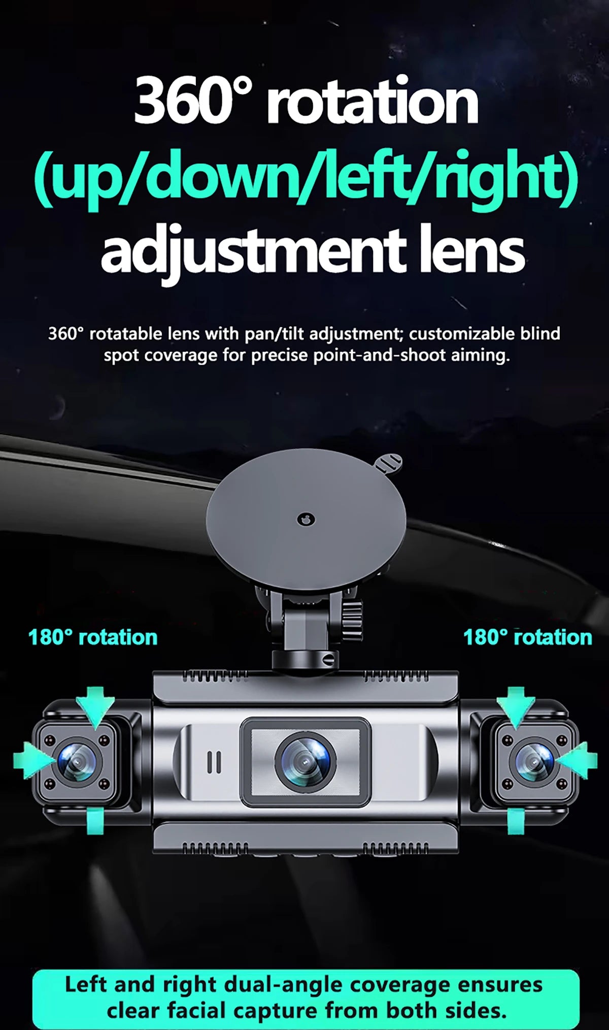 DashCam Car Dvr Video Recorder 4 Channels 360° WIFI Front inside Rotatable Rear View Camera 24h Parking Monitor Car dash cam Magic Electronics S8103b822f31f43f585a7aeb78a0666805