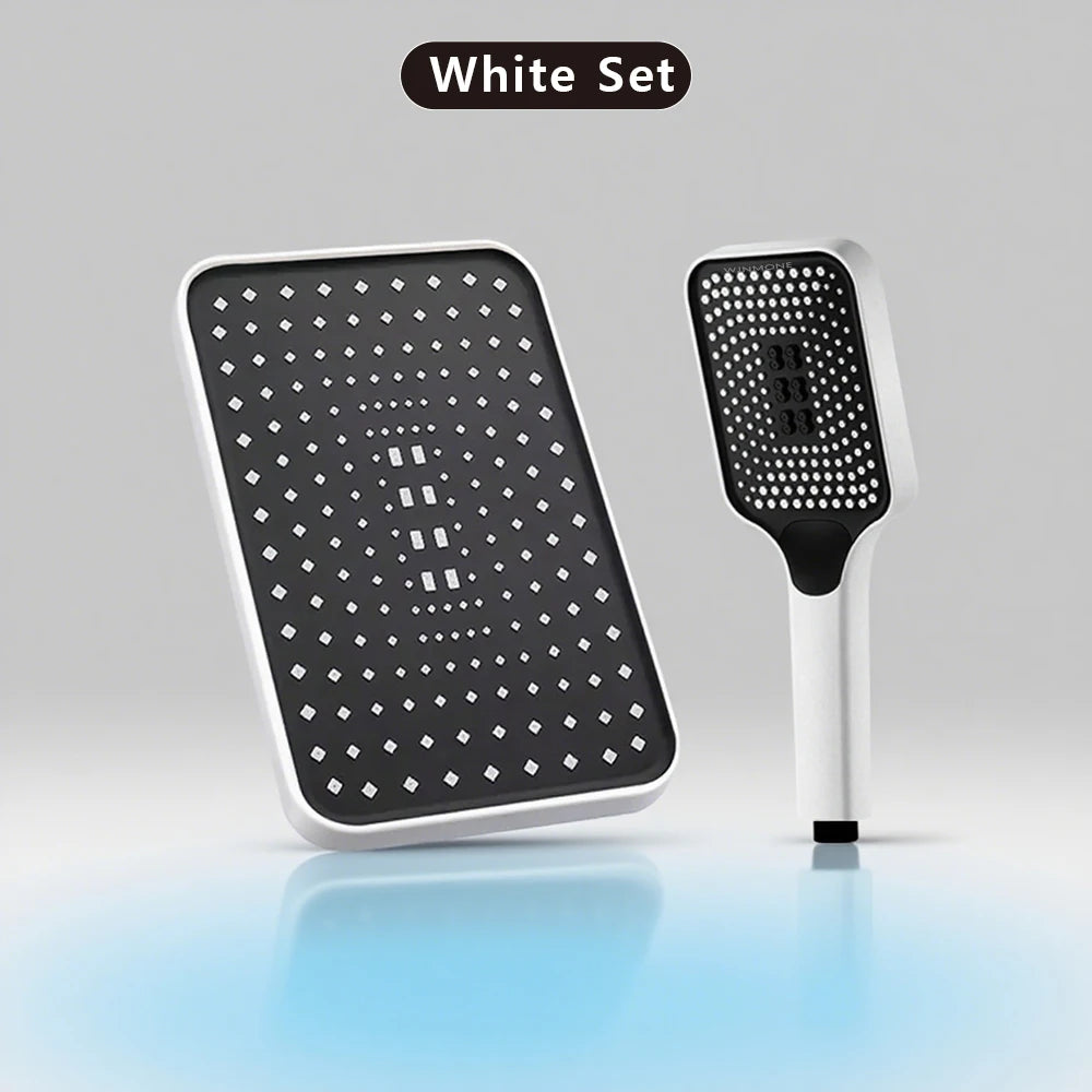 Large Flow High Pressure Shower Head Spray Bathroom Rain Shower Silicone Water-saving Nozzle Pressurization Handheld Accessories White Set Magic Electronics S8123f2261c8845379d96e43491b70fc5L White Set