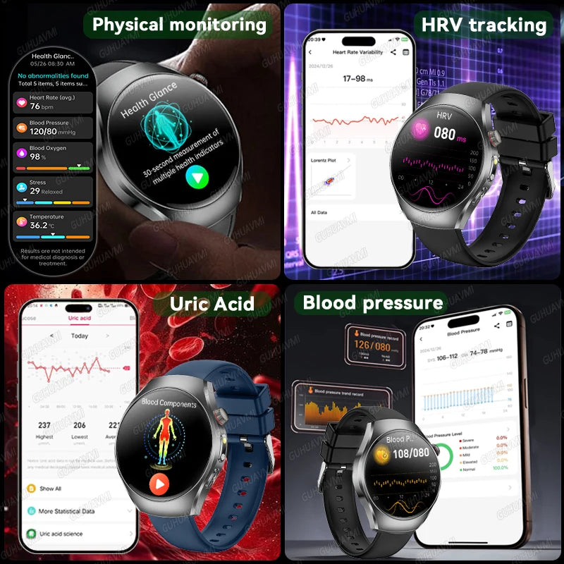 2026 New Accurate Body Health analysis Smart Watch Men ECG Blood lipids Uric acid Blood Pressure Body Fat Voice Call Smartwatch Magic Electronics S81d6a7522b6041c087c1823b15143fd0Q