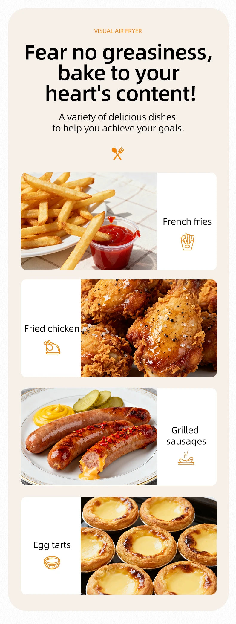 DIVEDEER 7L Household Visual Air Fryer - Large Capacity, Multifunctional, Stainless Steel Design for Home Use (Freidora Aire) Magic Electronics S82b3827f968147f3b28af961b7e39375t