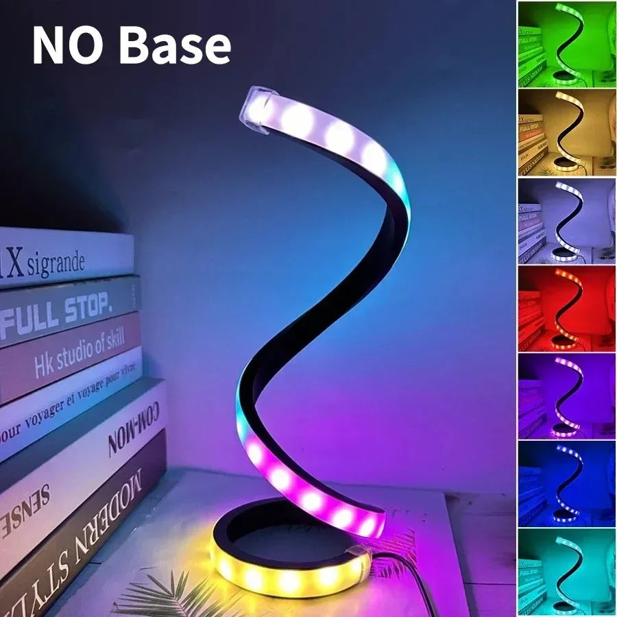 Creative Spiral LED Night Light 3 Colors Dimmable Desk Lamp Reading Light for Living Room Office Desk Bedroom Bedside Decor - Magic Electronics