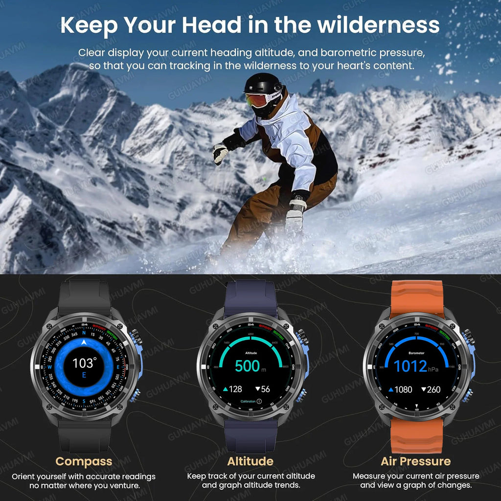 2026 New T-REX Pro Dual-Band AGPS Smartwatch Built-in Offline Map 10ATM Waterproof 30-Days Battery Compass Men Militray Watches - Magic Electronics