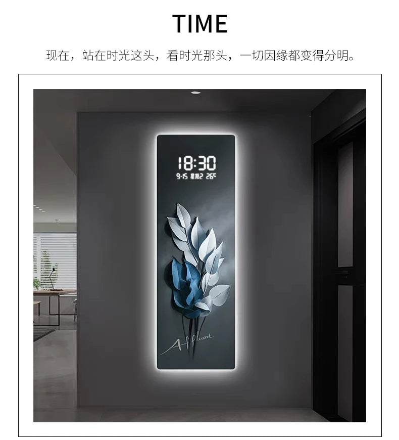 Home electronic clock, living room decoration lights, corridor hanging paintings, light luxury, clock murals - Magic Electronics