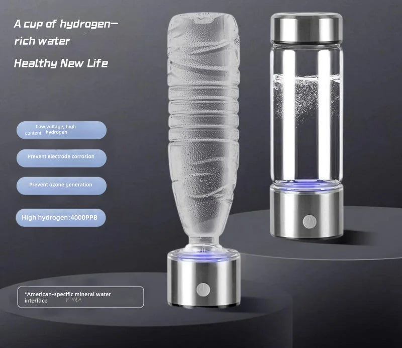 Portable Hydrogen Water Generator Bottle Rechargeable Electric Alkaline Ionizer Cup Hydrogen-Rich Water Health Care 4000PPB CN Magic Electronics S84de94ebbf2e441e94bcf5c13be4127bC 4000PPB CN