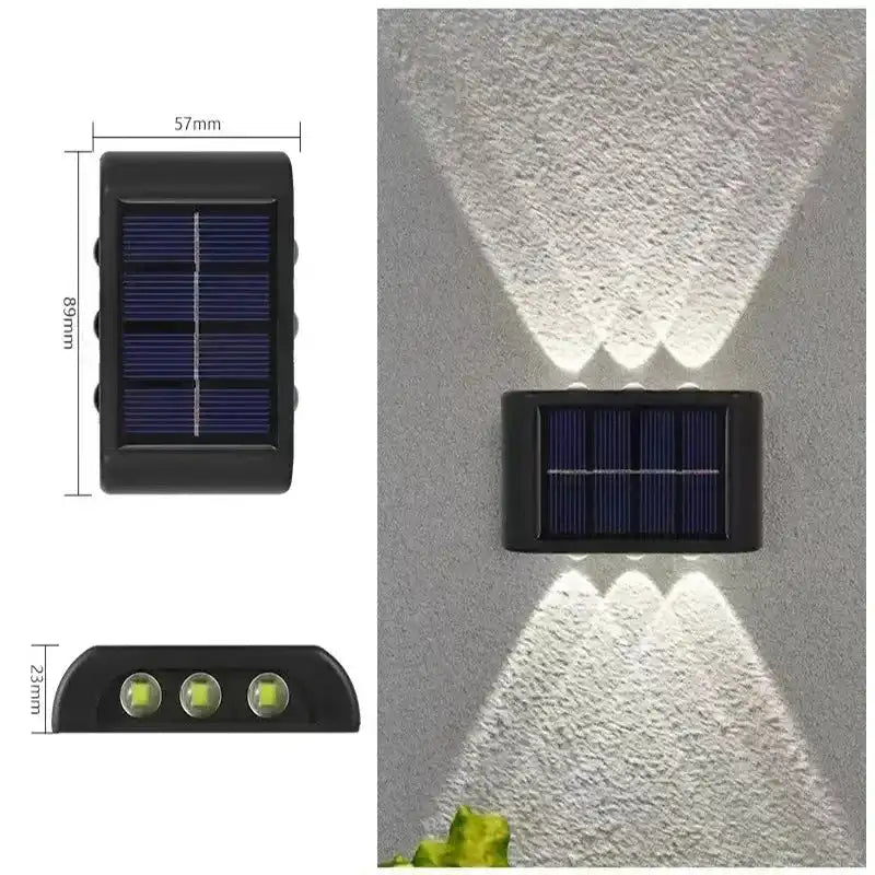 Solar Wall Lamp Outdoor Waterproof Solar Lights Up And Down Convex lens Lighting For Garden Street Landscape Balcony Outdoor Dec - Magic Electronics