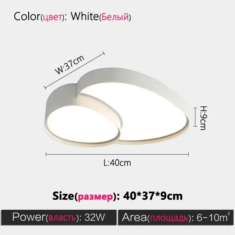 Modern Living Room LED Ceiling Lights Nordic Home Decor Indoor Bedroom Lamp Black White AC 90-260V Ceiling Chandeliers Lighting - Magic Electronics
