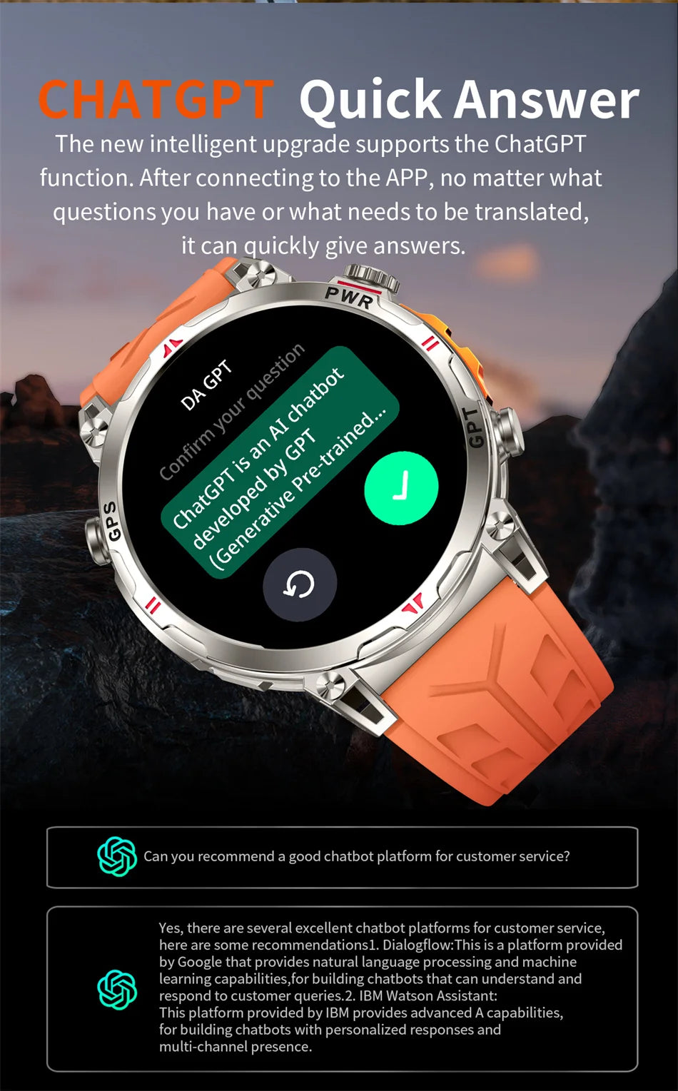 2026 New Outdoor Sports Smartwatch Men GPS Positioning 650mAh HD Call 1.56-inch AMOLED Screen Compass 5ATM Waterproof Watch Man - Magic Electronics