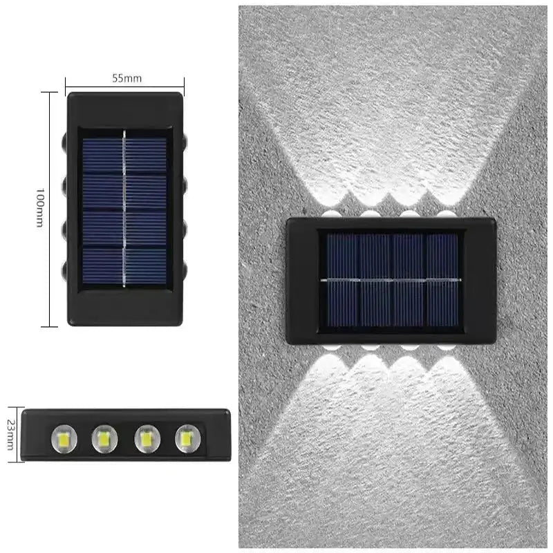 Solar Wall Lamp Outdoor Waterproof Solar Lights Up And Down Convex lens Lighting For Garden Street Landscape Balcony Outdoor Dec - Magic Electronics