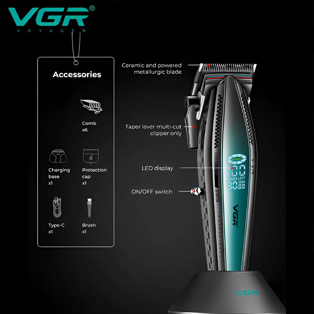 VGR V-270 High end Hair Clipper Set Hair Salon Household Electric Hair Clipper Metal Mech Wind Alloy Blade 9000 RPM Hair Trimmer Magic Electronics S8b229c42e12f4ec19691dd5d7b4ae783z_cdd4ea52-904f-4a87-b6e4-f35f10e4a00f