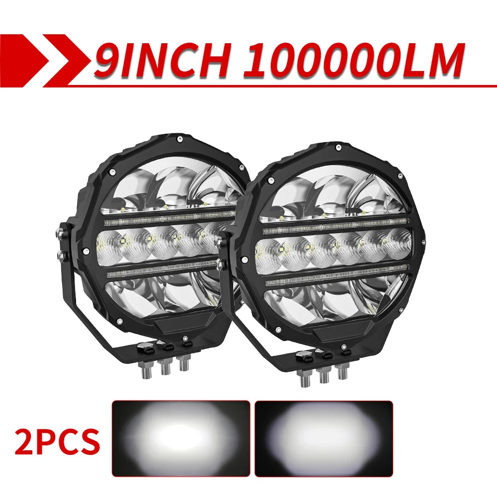 CO LIGHT Round LED Offroad Lights 7 Inch Spot Driving Light Pods with DRL Super Bright Off Road Ditch Work Light Bar for SUV 2PC 9inch Light Magic Electronics S8cd03a94708449daaff27a490493040aL 2PC 9inch Light